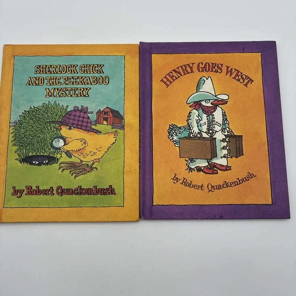 Robert Quackenbush Lot of 2 Sherlock Chick Peekaboo Mystery Henry Goes West 80's